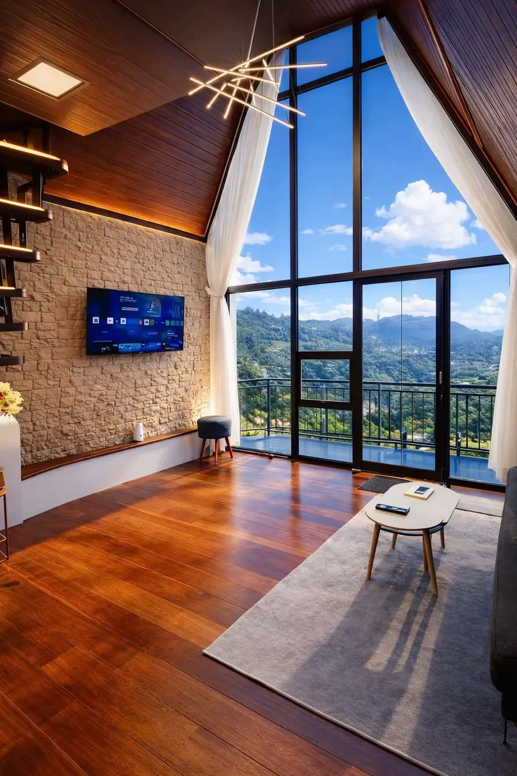 Desain Modern Villa Kahyana dan View yang langsung tertuju pegunungan atau telaga