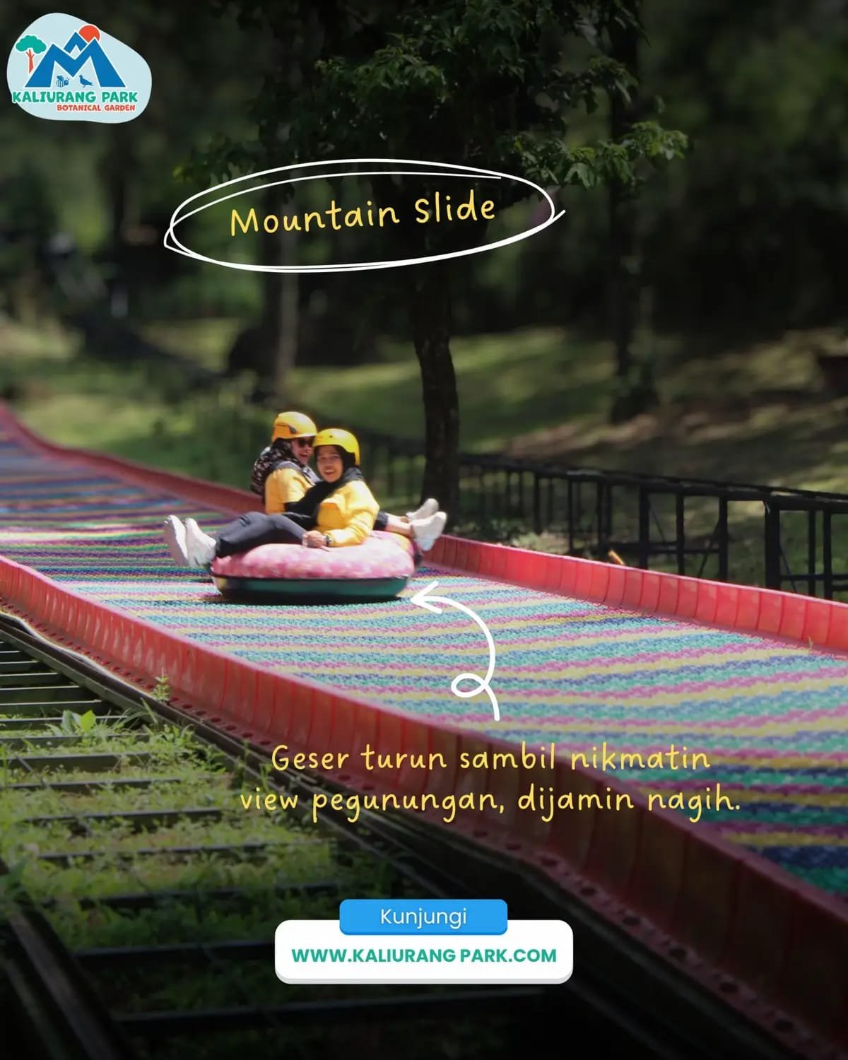Perosotan warna-warni seru dan wahana panjang 