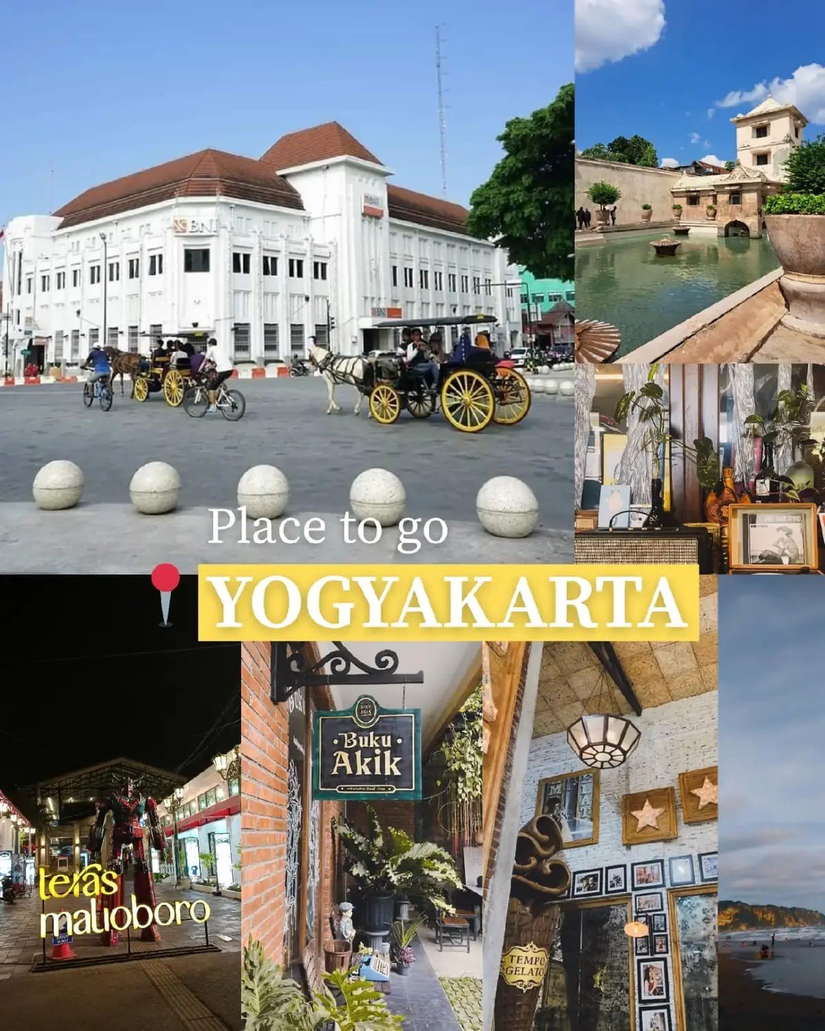 Travel in Yogyakarta is known for its historical and cultural tourism. Visitors can enjoy temples, traditional food, and art performances.
