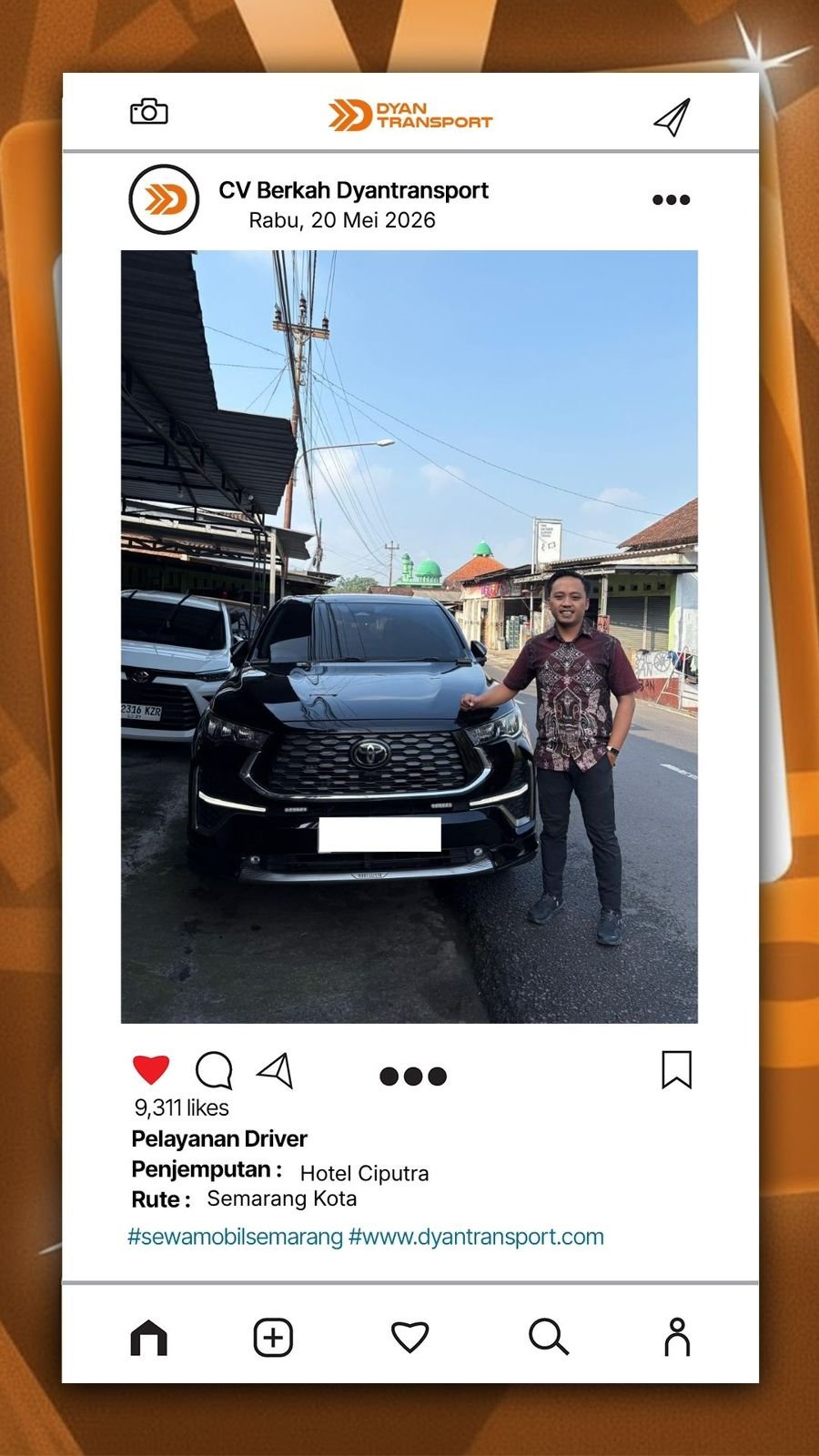 Jika ingin perjalanan lebih santai, gunakan layanan driver profesional agar seluruh rombongan bisa menikmati perjalanan tanpa lelah menyetir.